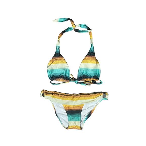 ViX Paula Hermanny Delta Bia Striped String Bikini Size Sm Top Bottom Beach Pool - Picture 1 of 14